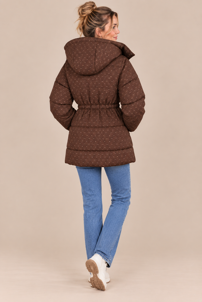 Elvessa | Leichte Steppjacke mit Muster und verstellbarer Taille