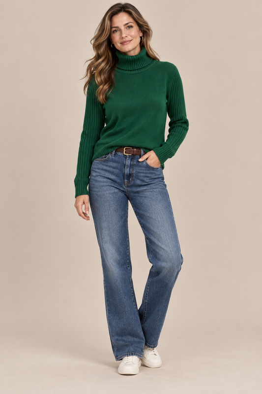 Elviana | Strickpullover Damen mit elegantem Rollkragen