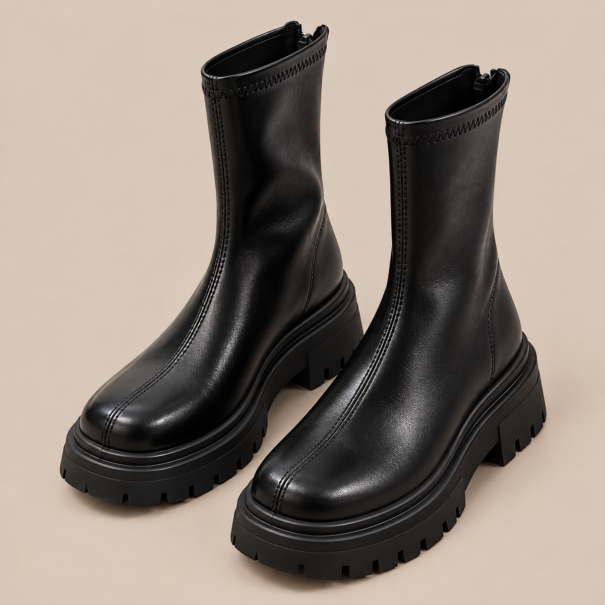 Elvie | Chelsea Boots Damen mit Reissverschluss und Profilsohle