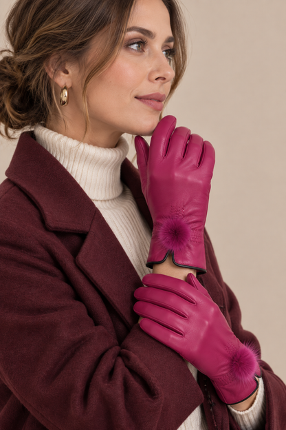 Elyssara | Elegante Lederhandschuhe mit weichem Manschettendetail