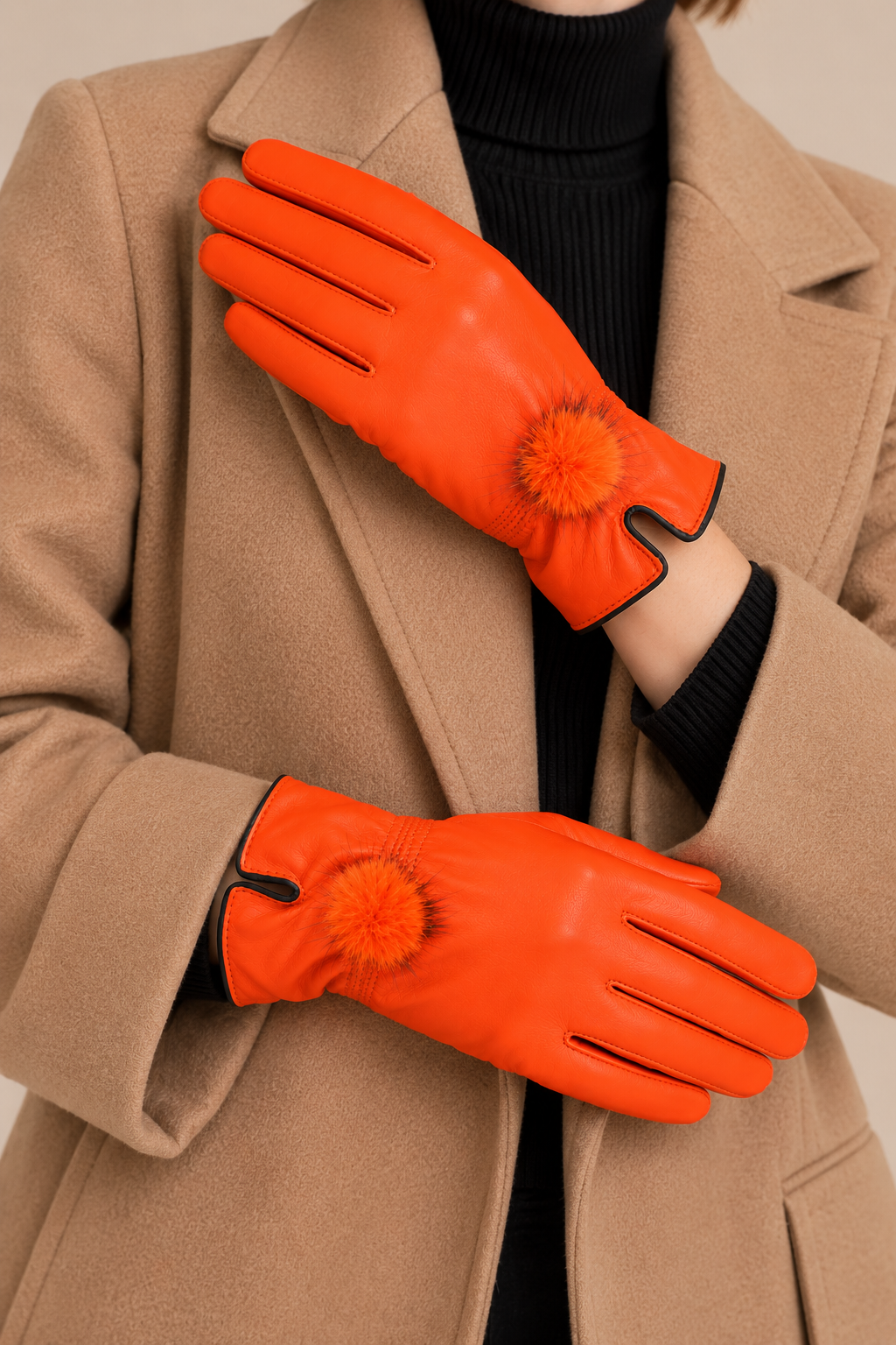 Elyssara | Elegante Lederhandschuhe mit weichem Manschettendetail