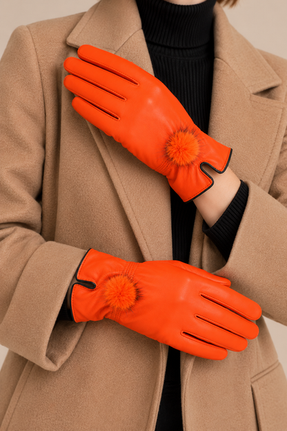 Elyssara | Elegante Lederhandschuhe mit weichem Manschettendetail