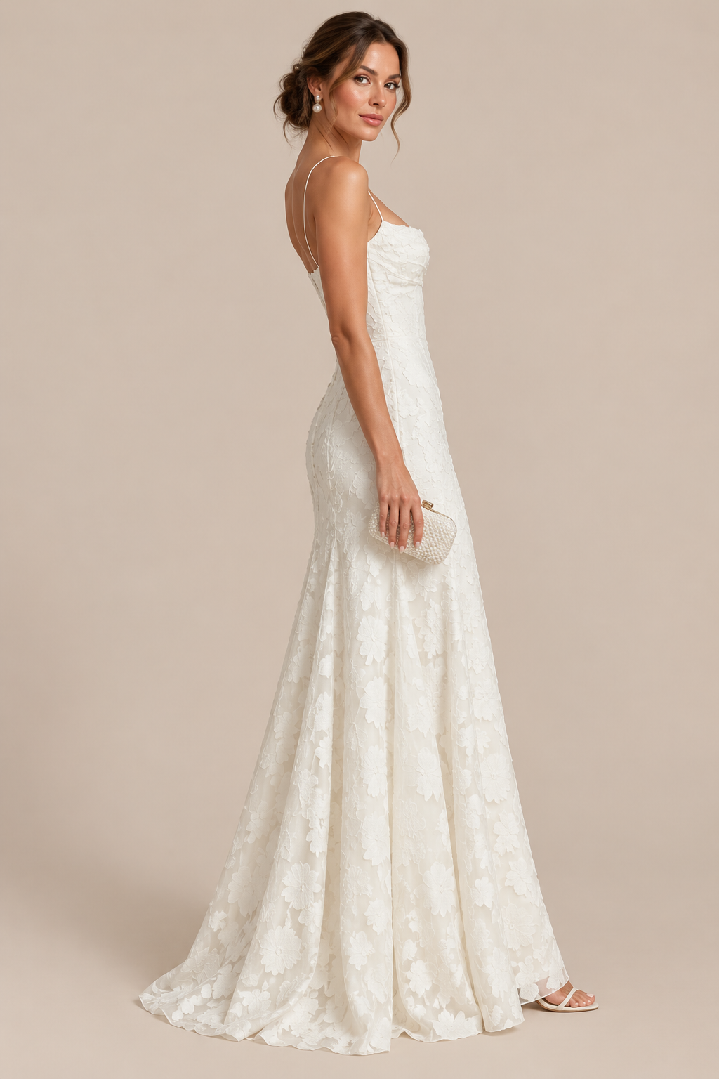 Evanna | Bodenlanges Ärmelloses Maxikleid Mit Floraler Struktur