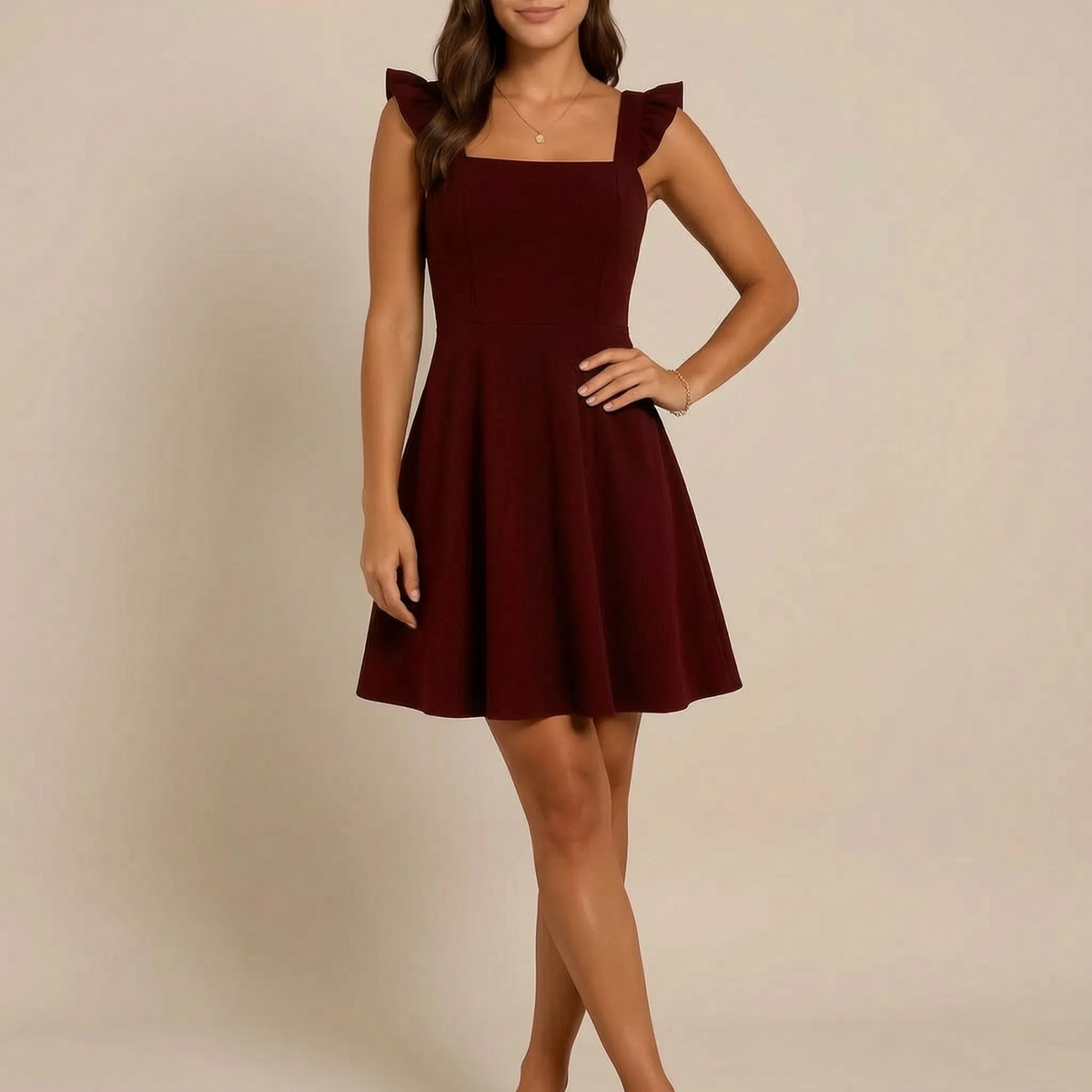 Flaris | Elegantes Sommerkleid Mit Gerüschten Trägern