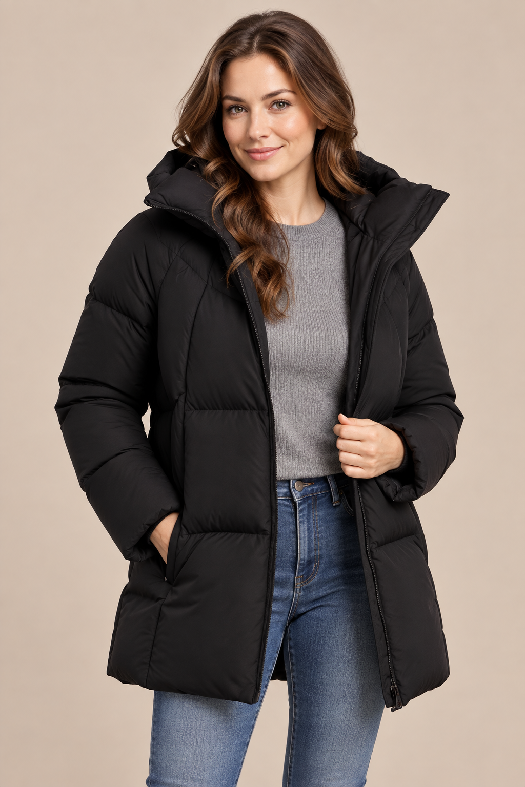 Flora | Steppjacke Damen mit hohem Kragen