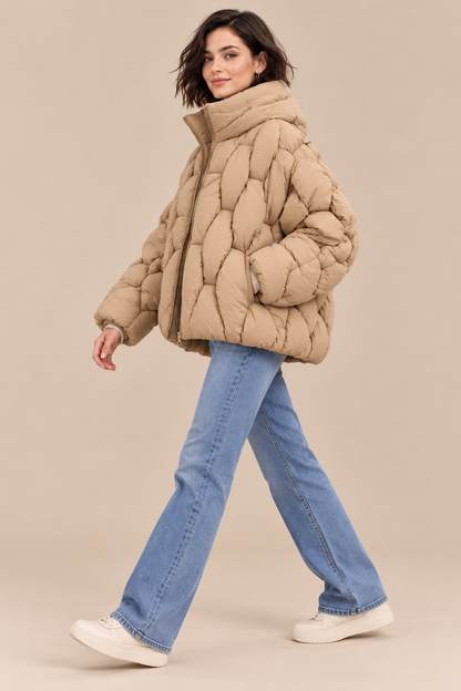 Florencia | Steppjacke Damen mit Struktursteppung und hohem Kragen