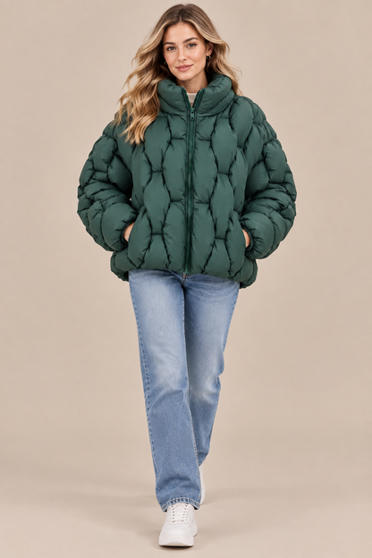 Florencia | Steppjacke Damen mit Struktursteppung und hohem Kragen