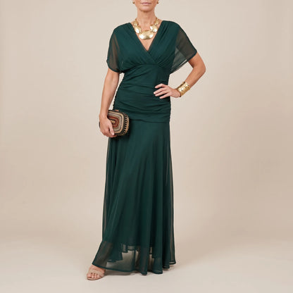 Galaura | Elegantes Maxikleid Mit V-Ausschnitt