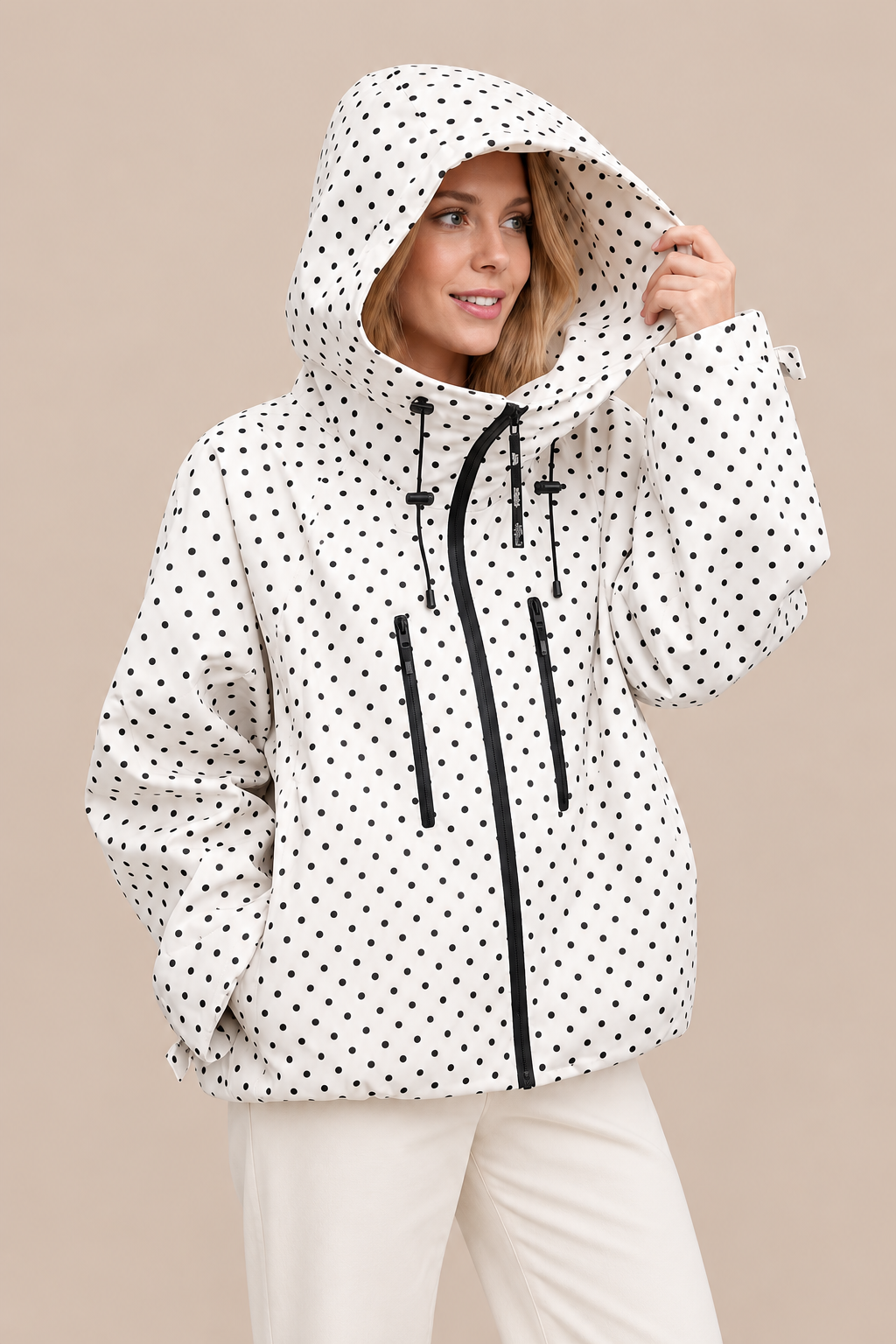 Galia | Regenjacke Damen Polkadot mit Kapuze