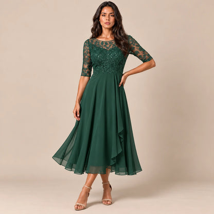 Galissa | Elegantes Abendkleid mit verzierten Ärmeln