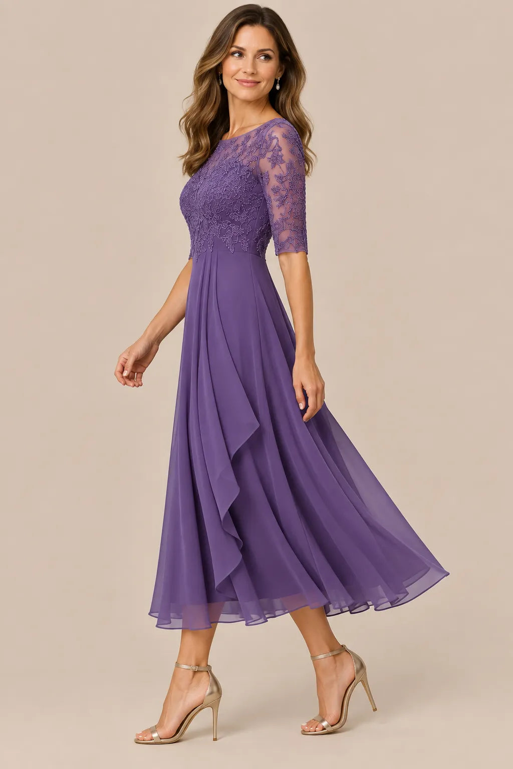 Galissa | Elegantes Abendkleid mit verzierten Ärmeln