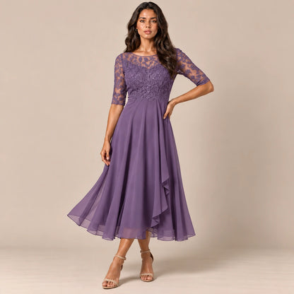 Galissa | Elegantes Abendkleid mit verzierten Ärmeln