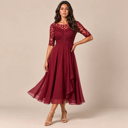Galissa | Elegantes Abendkleid mit verzierten Ärmeln
