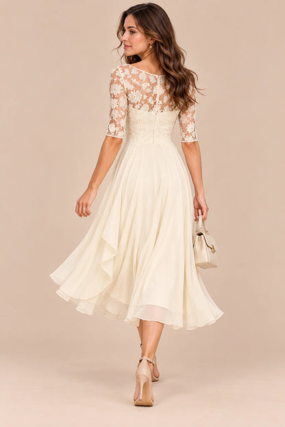 Galissa | Elegantes Abendkleid mit verzierten Ärmeln