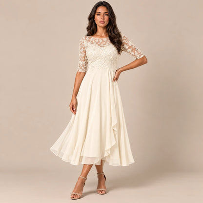 Galissa | Elegantes Abendkleid mit verzierten Ärmeln