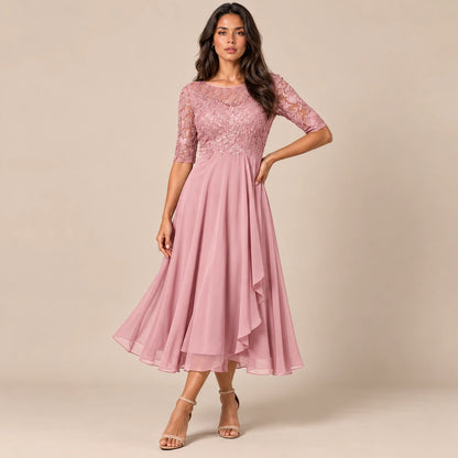 Galissa | Elegantes Abendkleid mit verzierten Ärmeln