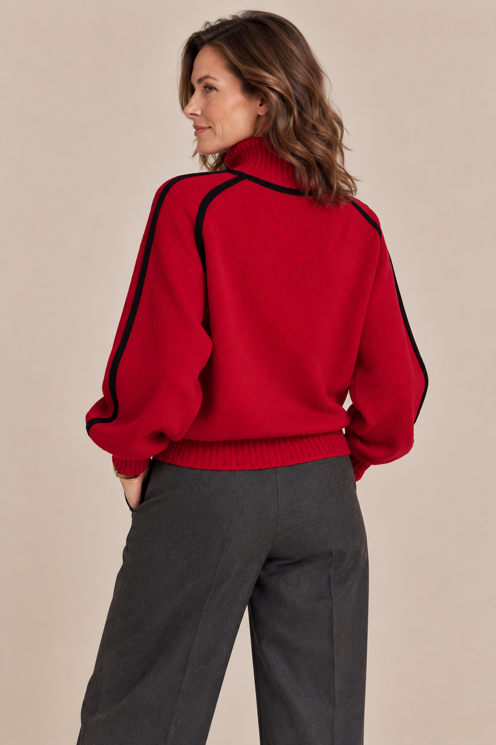 Geralyn | Rollkragenpullover mit Kontrastdetails