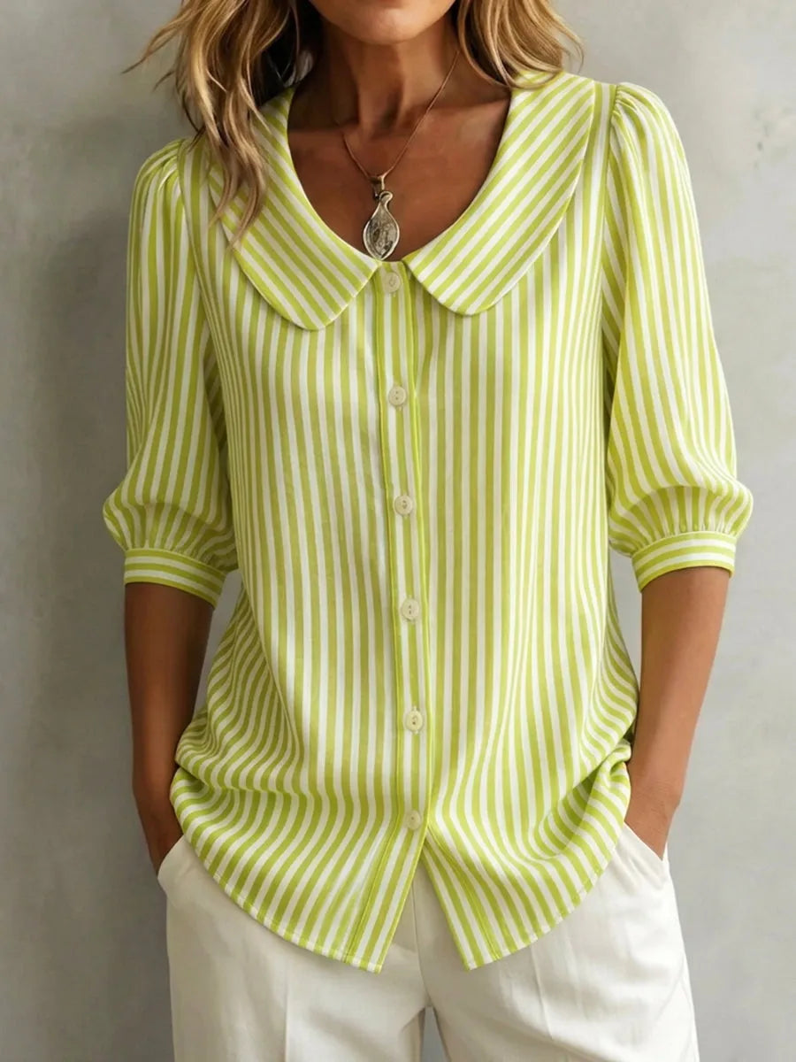 Gestreifte Bluse Damen | Sailor-Kragen & Knopfleiste im Vintage-Stil