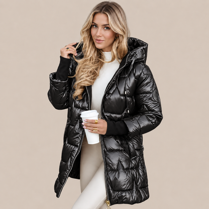 Glesly | Lange Winter-Steppjacke für Damen