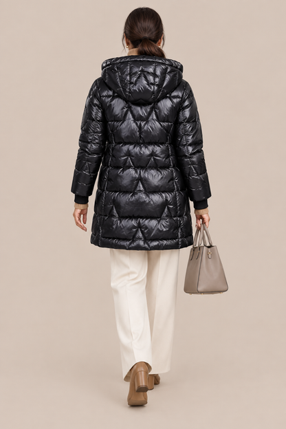 Glesly | Lange Winter-Steppjacke für Damen