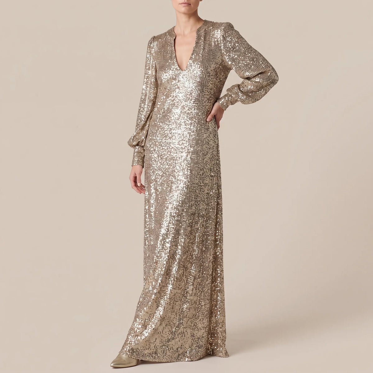 Glimmerise | Elegantes Schimmerndes Maxikleid
