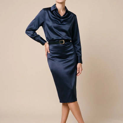 Glimmoria | Drapiertes Festliches Midikleid