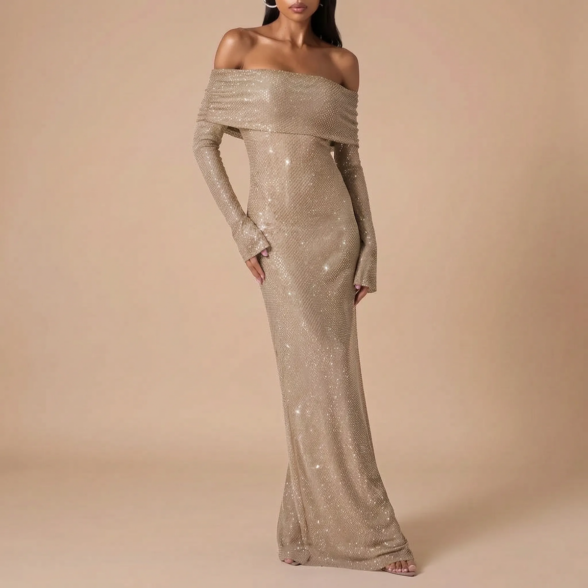 Glitzra | Elegantes Glitzerndes Maxikleid