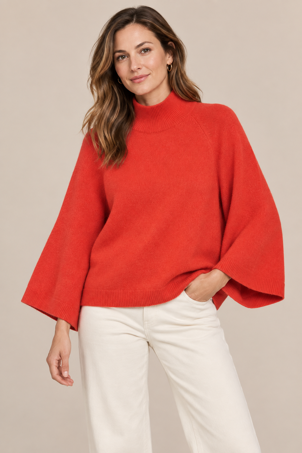 Glyndel | Strickpullover Damen mit Stehkragen und weitem Schnitt