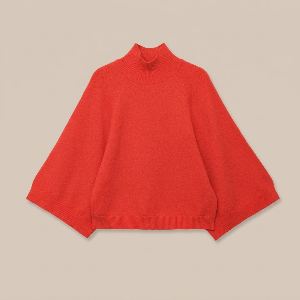 Glyndel | Strickpullover Damen mit Stehkragen und weitem Schnitt