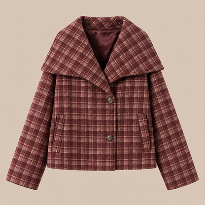 Graciel | Trenchcoat Damen Kurz mit Karomuster