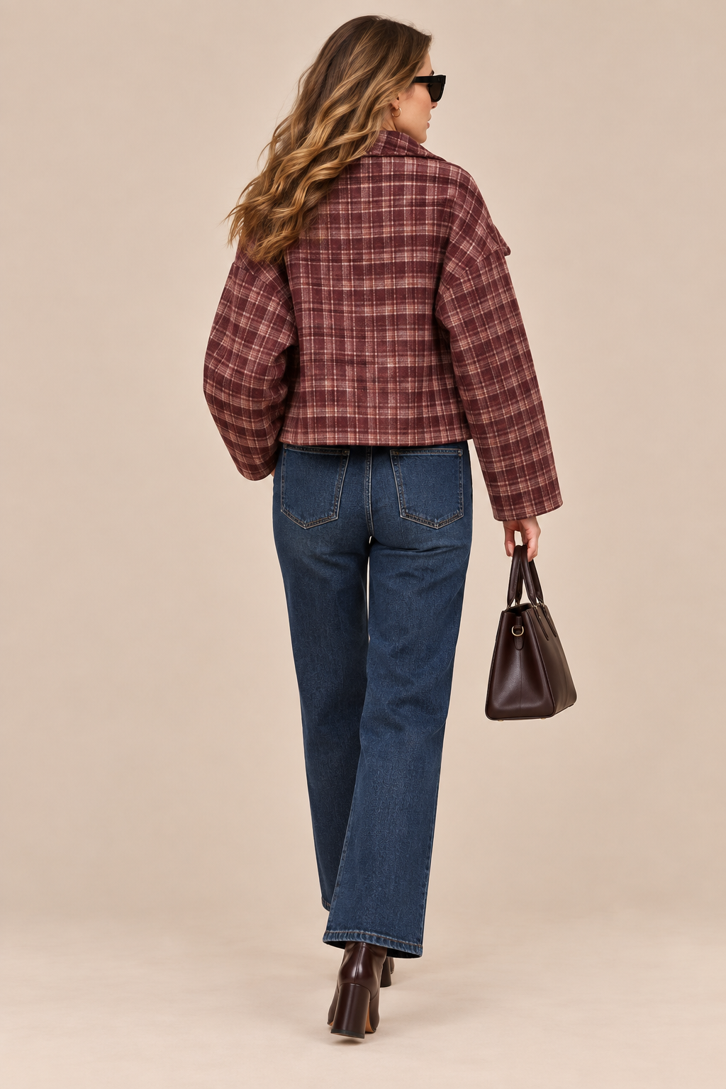 Graciel | Trenchcoat Damen Kurz mit Karomuster