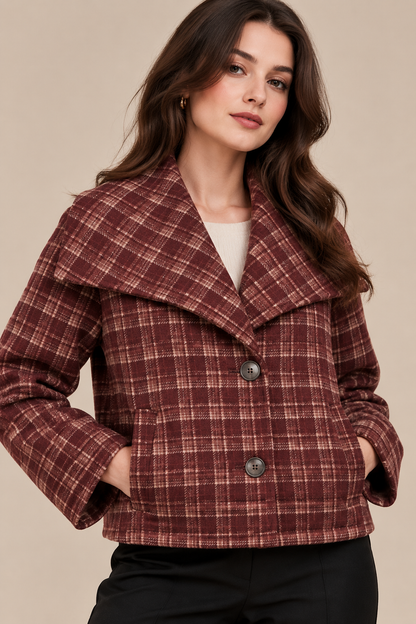 Graciel | Trenchcoat Damen Kurz mit Karomuster