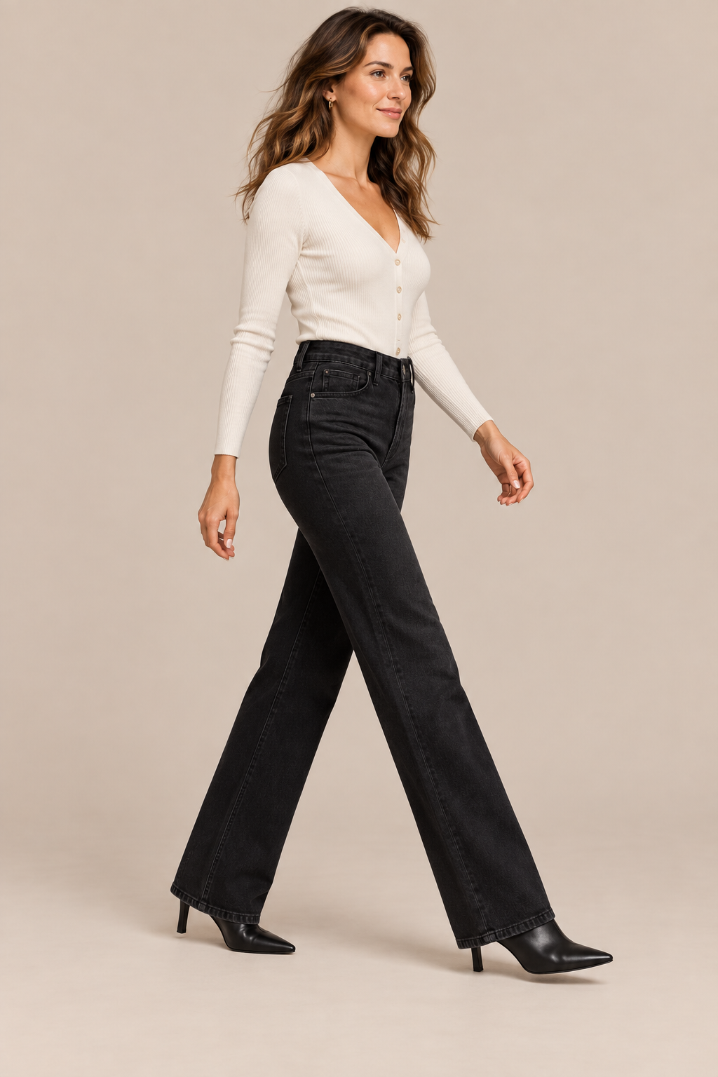 Ingrid | Jeans Damen mit ausgestelltem Bein und hoher Taille