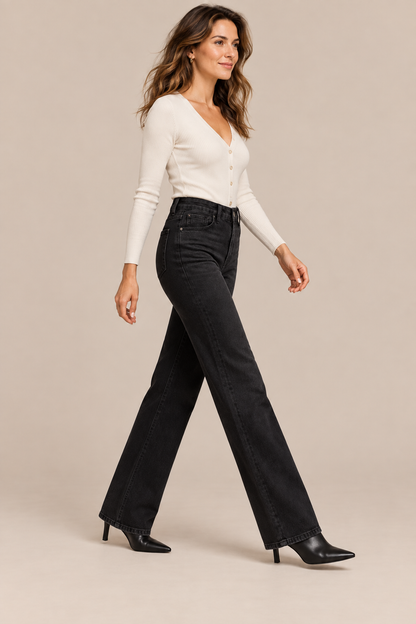 Ingrid | Jeans Damen mit ausgestelltem Bein und hoher Taille
