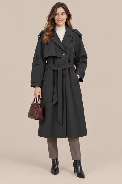 Issa | Trenchcoat Damen Lang mit Bindegürtel