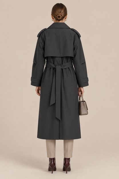 Issa | Trenchcoat Damen Lang mit Bindegürtel