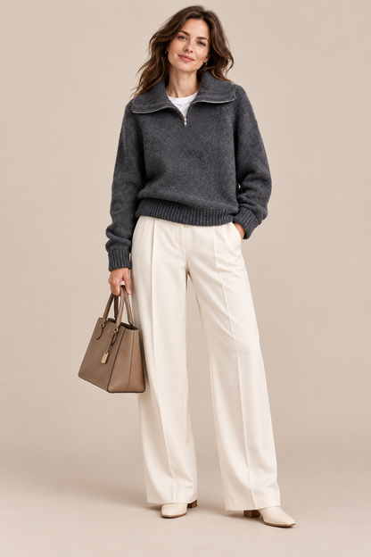Ivy | Troyer Damen aus Strick mit Reissverschluss