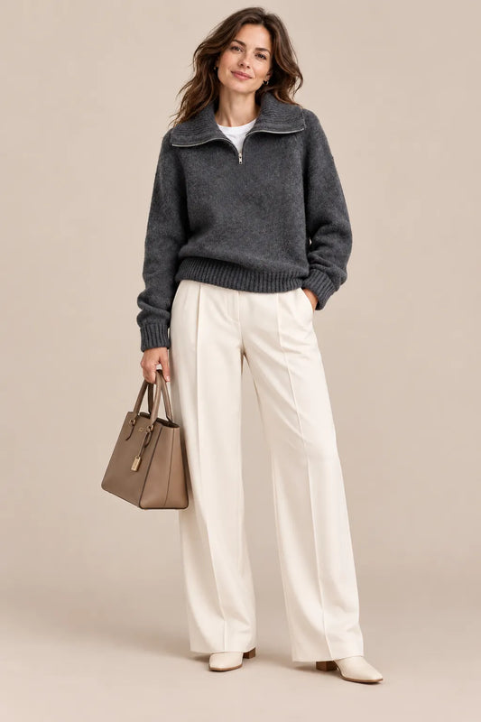 Ivy | Troyer Damen aus Strick mit Reissverschluss