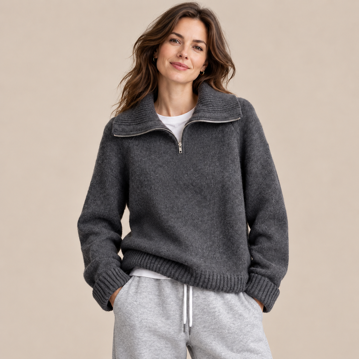Ivy | Troyer Damen aus Strick mit Reissverschluss