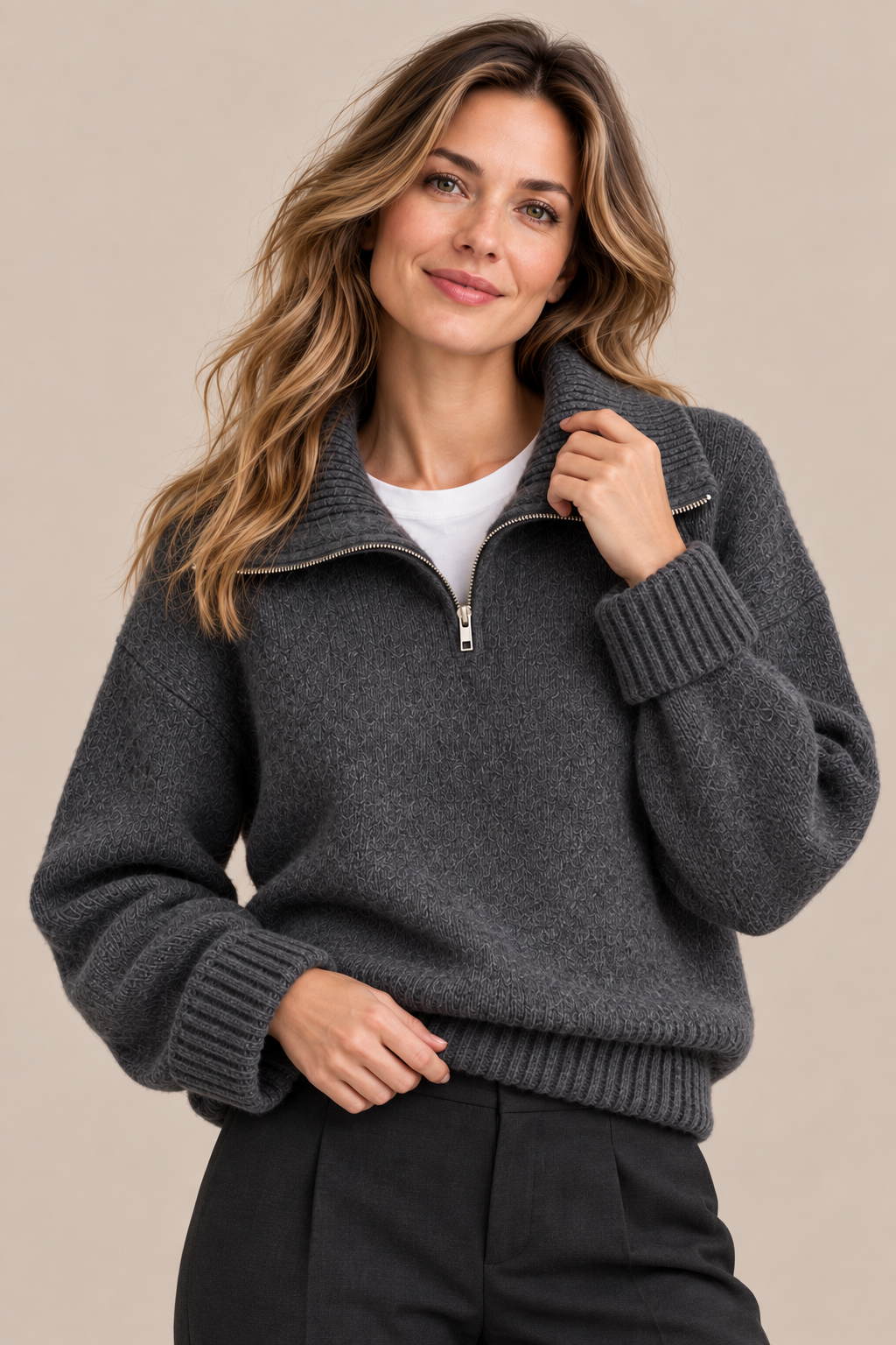 Ivy | Troyer Damen aus Strick mit Reissverschluss
