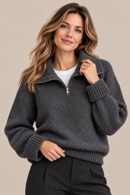 Ivy | Troyer Damen aus Strick mit Reissverschluss