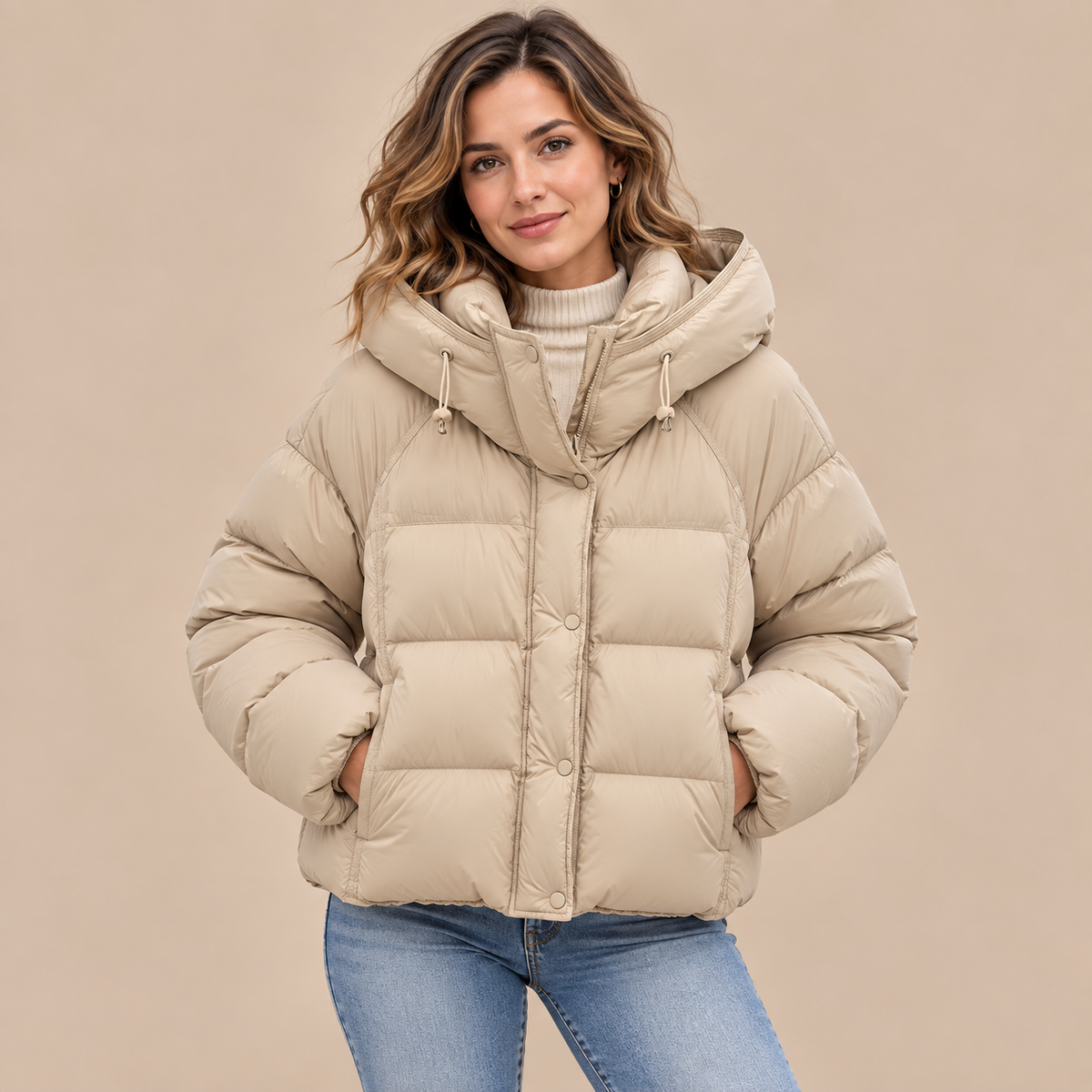 Jackie | Steppjacke Damen mit Kapuze und kurzem Schnitt