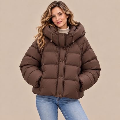 Jackie | Steppjacke Damen mit Kapuze und kurzem Schnitt