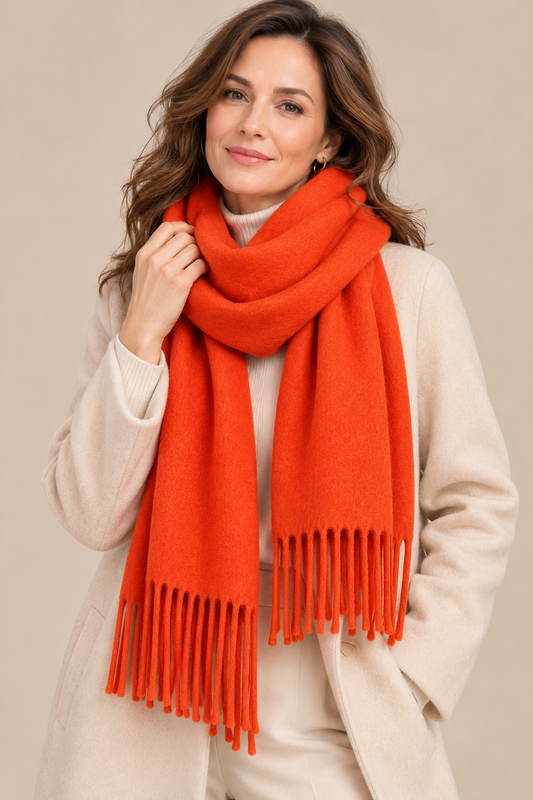 Jenniffer | Eleganter Wollschal Damen mit Fransen