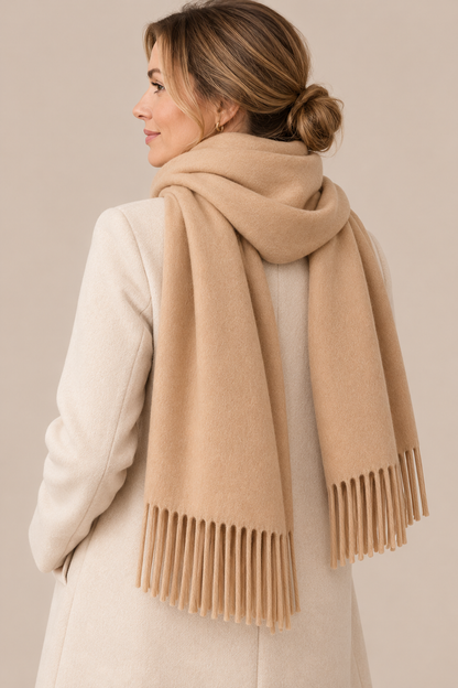 Jenniffer | Eleganter Wollschal Damen mit Fransen