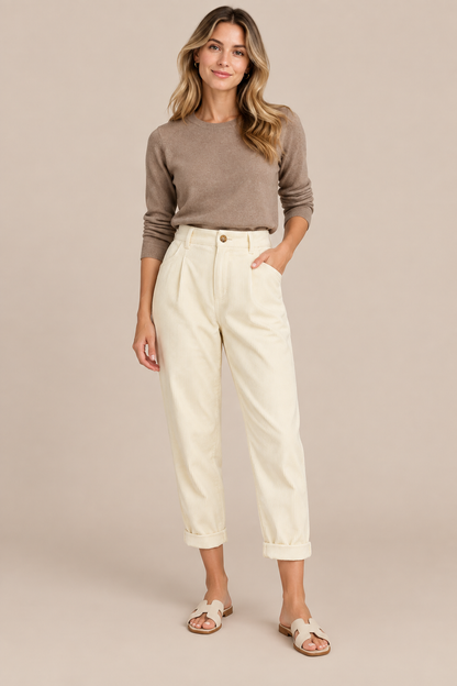 Jeralyn | Cordhose Damen mit Karottenschnitt und Corduroy-Struktur