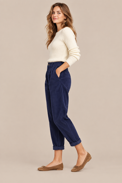 Jeralyn | Cordhose Damen mit Karottenschnitt und Corduroy-Struktur