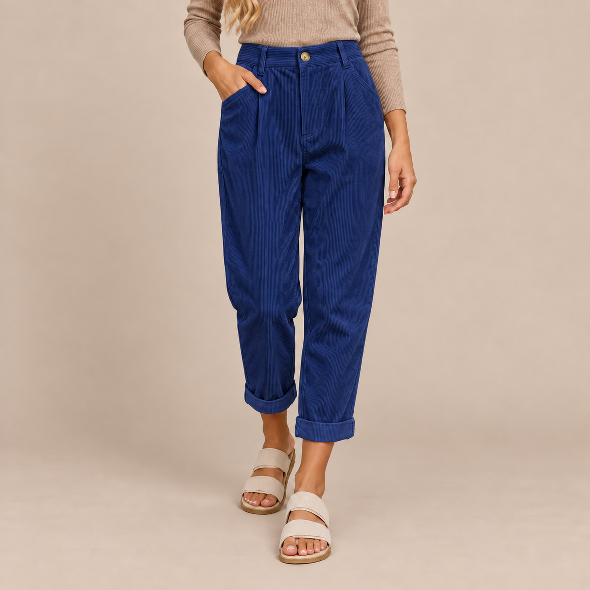 Jeralyn | Cordhose Damen mit Karottenschnitt und Corduroy-Struktur