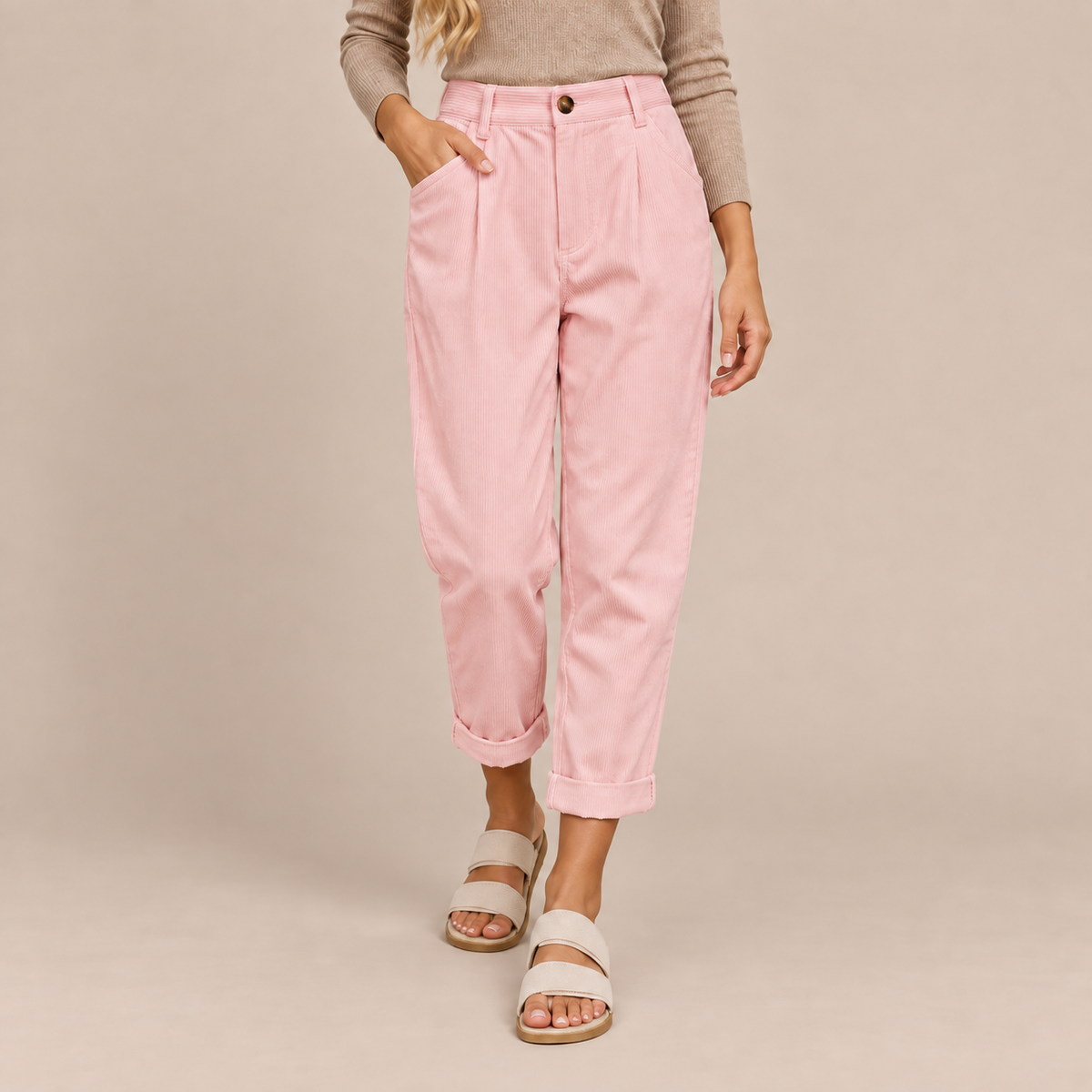 Jeralyn | Cordhose Damen mit Karottenschnitt und Corduroy-Struktur