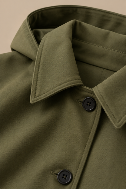 Jillian | Trenchcoat Damen Kurz mit Kapuze